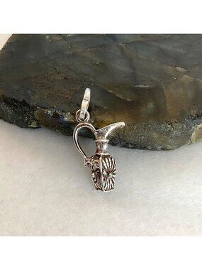VTG Dainty 900 Silver Water Pitcher Vessel Charm Pendant